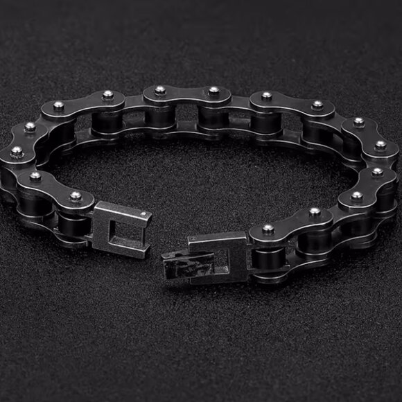 Men Stainless Steel Bicycle Chain Bracelet - Picture 3 of 6